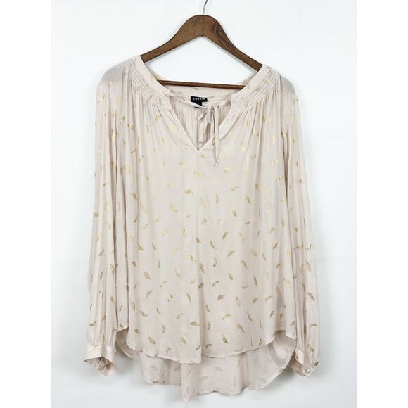 Crepe Tie Neck Blouse Size 2 Plus - Picture 5 of 11